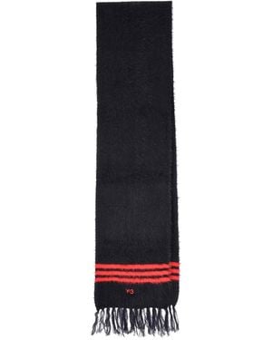 Y-3 Fuzzy Fringe Scarf - Black
