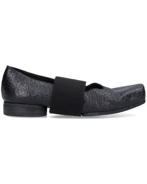 フラットシューズ Uma Wang Ballerina With Elastic Uma Wang Ballet Shoes Cross Straps Vintage Leather Thick