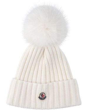 Moncler Berretto In Lana Vergine - Bianco