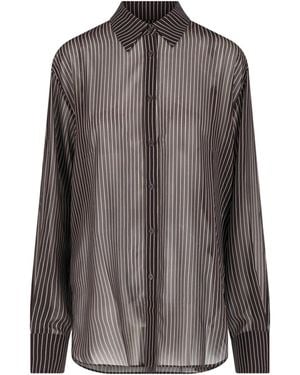 Frankie Shop Striped Shirt “Peri” - Brown