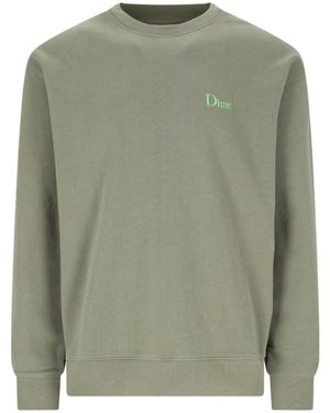 Dime Felpa Girocollo Logo - Verde