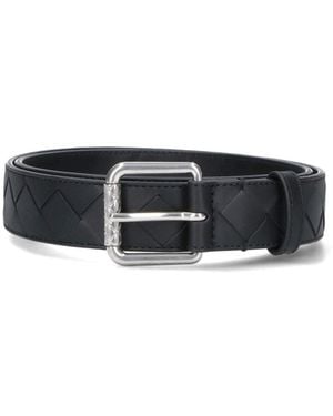 Bottega Veneta "Intrecciato" Belt - Black