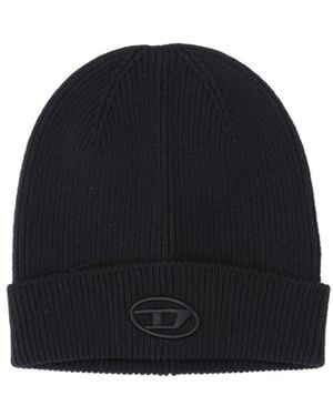 DIESEL Berretto Ricamo Logo - Nero