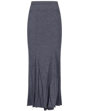 Junya Watanabe Wool Asymmetrical Maxi Skirt - Grey