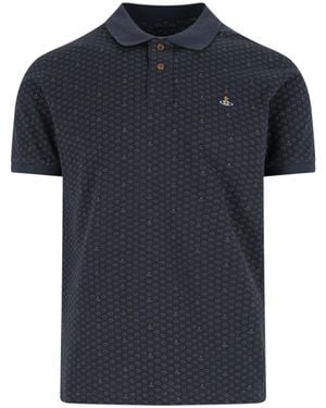 Vivienne Westwood Polo A Pois "Orb" - Blu