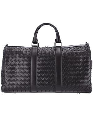 Bottega Veneta Travel Bag "Intrecciato" - Black