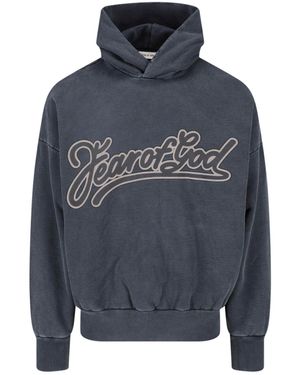 Fear Of God Hoodie Logo - Blue