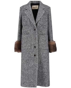 Valentino Wool-Blend Coat - Grey