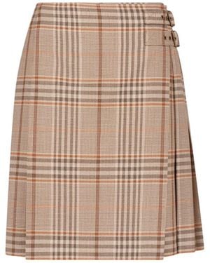 Burberry Midi Wool Skirt - Natural