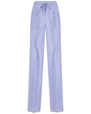 Kiton Wide Silk Pants - Blue