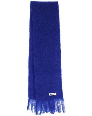 Jil Sander Mohair-Wool Blend Scarf - Blue