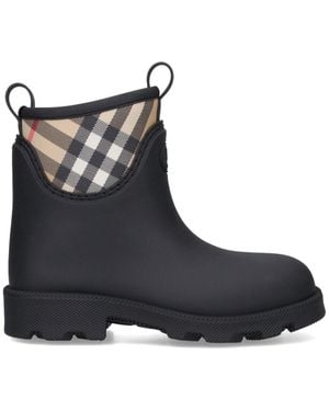 ミドルブーツ Burberry Tall Black Marsh Stamp Rubber Boots 5B73D020-6E2D-439C-A2AD-
