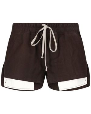 Rick Owens Pantaloncini In Pelle Di Agnello - Nero