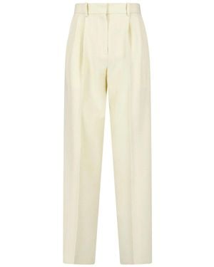 Calvin Klein Tailored Wool Trousers - Natural