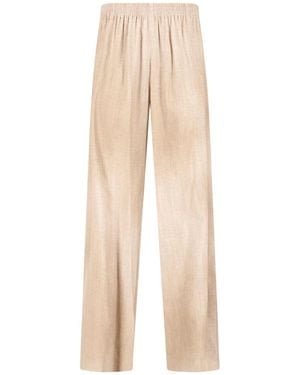 Ermanno Scervino Viscose Gathered Elastic Waist Trousers - Natural