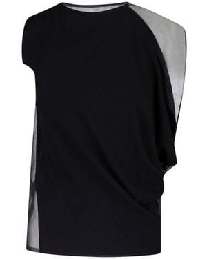 Sportmax Asymmetrical Stretch Viscose Top - Black