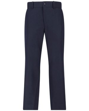 Comme des Garçons Straight Wool Trousers - Blue