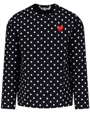 COMME DES GARÇONS PLAY Polka Dot Heart Logo Sweatshirt - Black