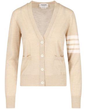 Thom Browne Cardigan "4-Bar" - Neutro