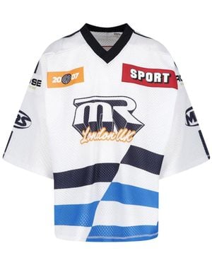 Martine Rose Relaxed Fit Graphic Sports Jersey - Blue