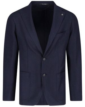 Tagliatore Single-Breasted Virgin Wool Blazer - Blue