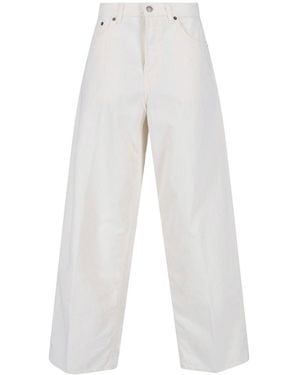 Haikure Wide Cotton And Linen Jeans - White