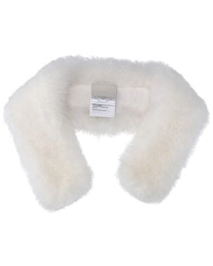 Prada Scaldacollo In Shearling - Bianco