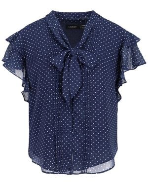 Ralph Lauren Georgette Blouse With Polka Dot Pattern - Blue