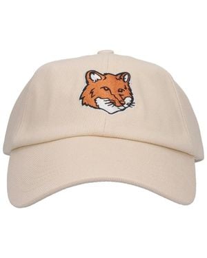 Maison Kitsuné Baseball Cap Fox Head - White
