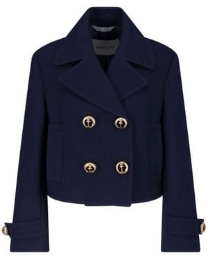 Balenciaga Cropped Caban Jacket - Blue