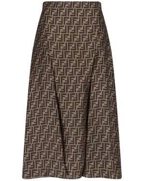 Fendi Ff Maxi Skirt - Brown