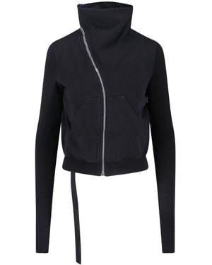 Rick Owens Felpa Zip "Mountain" - Blu