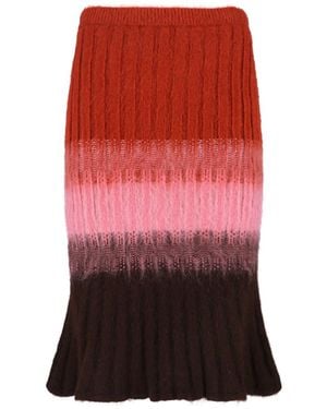 Fendi Mohair Blend Skirt - Red