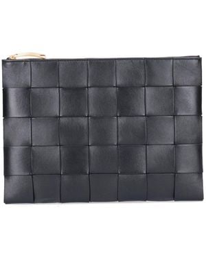 Bottega Veneta Pouch Motivo Intrecciato - Grigio