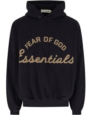 Fear Of God Relaxed Arched Logo Graphic Hoodie - Black