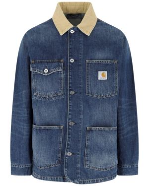 Carhartt Warren Chore Denim Corduroy Jacket - Blue