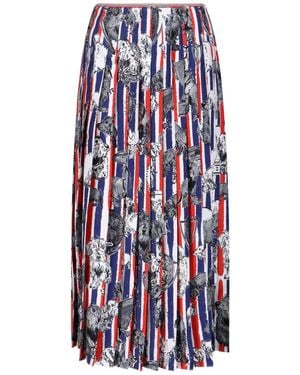 Thom Browne Maxi Pleated Skirt "Hector" - White