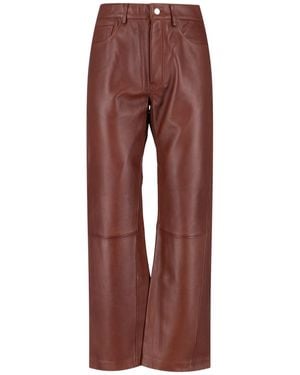 sunflower Lamb Leather Trousers - Red
