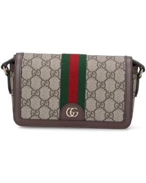 Gucci Mini 'Ophidia' Shoulder Bag - Gray