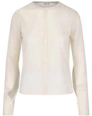 AURALEE Silk Cardigan - White
