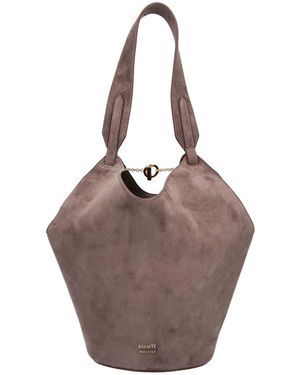 KHAITE Mini Tote Bag "Lotus" - Brown