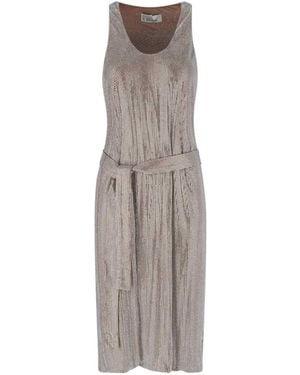 GIUSEPPE DI MORABITO Midi Dress With Rhinestones - Gray