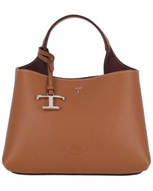 Tod's 100% Calfskin Leather Shoulder Bag - Brown