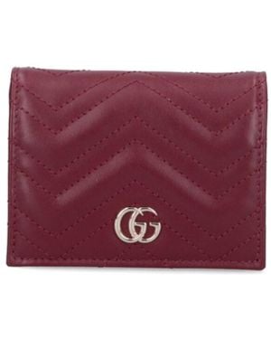 Gucci "Gg Marmont" Bi-Fold Card Holder - Purple