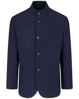 Giorgio Armani Virgin Wool Blazer - Blue