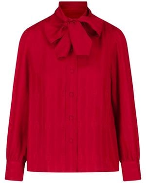Gucci Jacquard Silk Shirt - Red