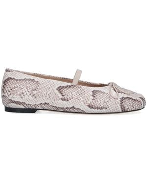 Stuart Weitzman Ballet Flats "Prima Bow" - White