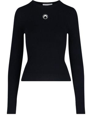 Marine Serre Moon" Long Sleeve Top - Blue