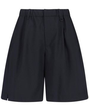 Laminar Wool Blend Shorts - Blue