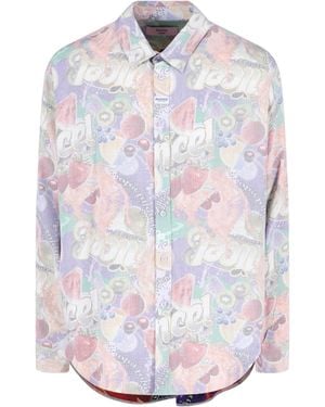 Martine Rose Multicolour Abstract Print Casual Shirt - White